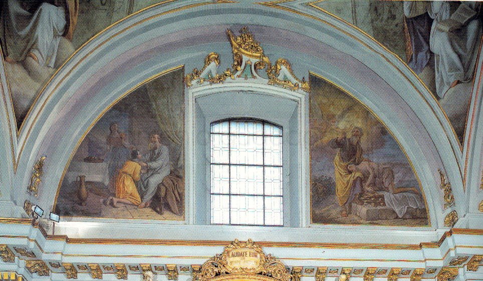 Il Sacrificio di Isacco e il Sacrificio di Abele - 1871-72 -affresco - chiesa della Trasfigurazione di N.S.G.C. - Breno (BS)